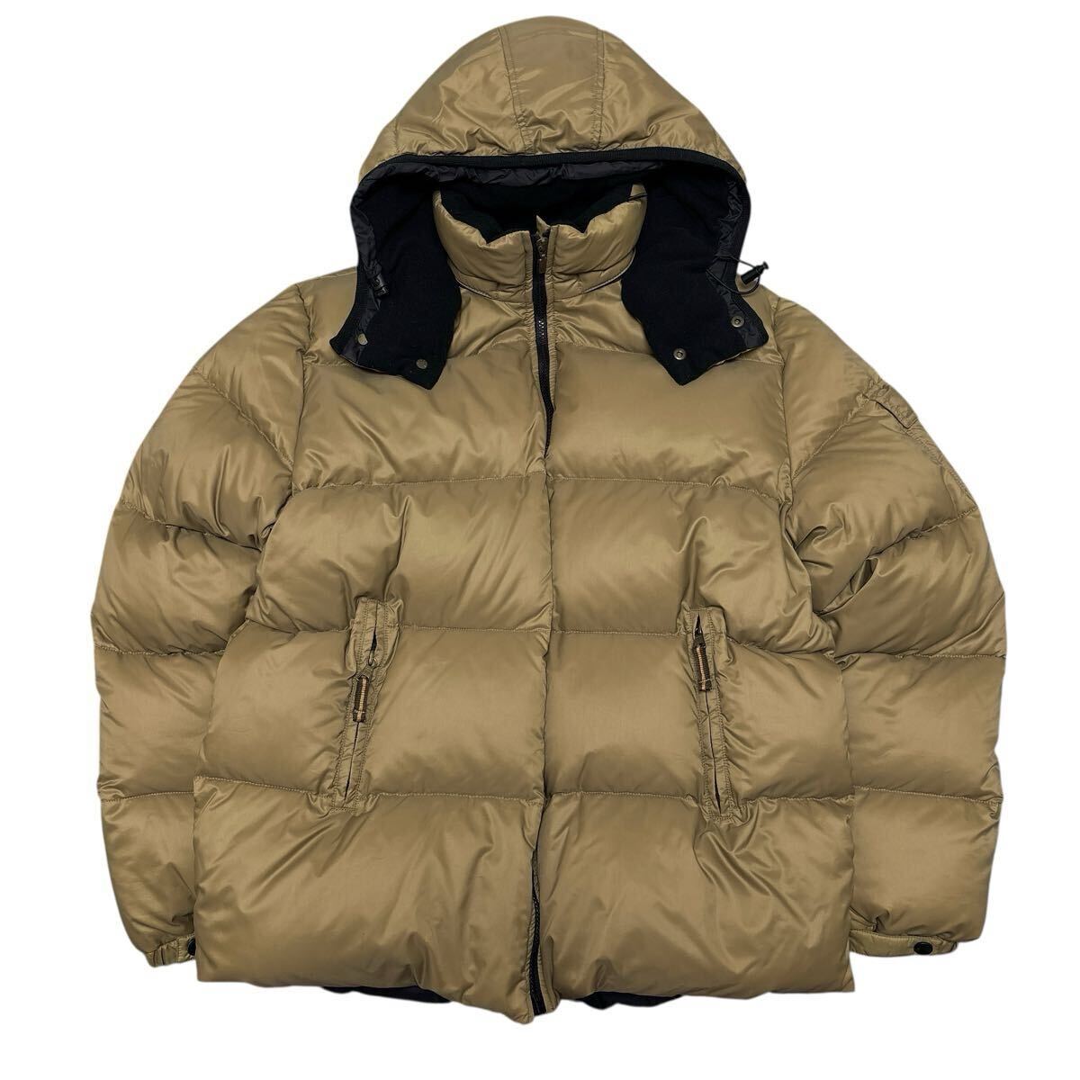 【極美品名作極暖!!!】MONCLER モンクレール ダウン ジャケット バジル フード ベージュ メンズ 3サイズ 着用感XLサイズ ヘビーグース_画像2