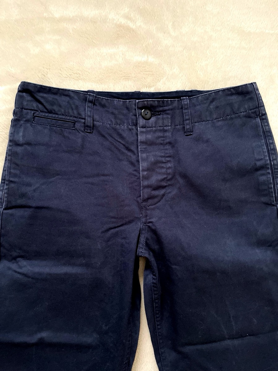 正規貴重☆ナイジェルケーボン☆NARROW CHINO/W32/ネイビー/コットン/ナローチノ_画像2