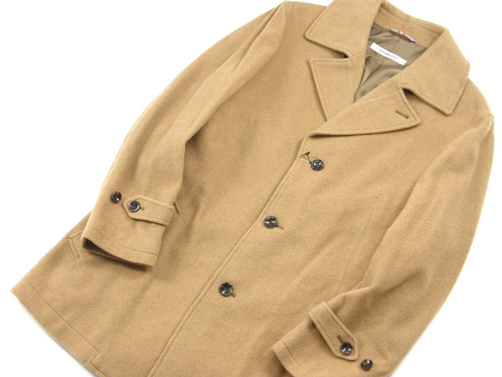 新品 INTERMEZZO 【軽量 ソフト メルトン 秋冬】 キャメル コート 2L 定価6万3800円 ★320086 インターメッツォ_画像2
