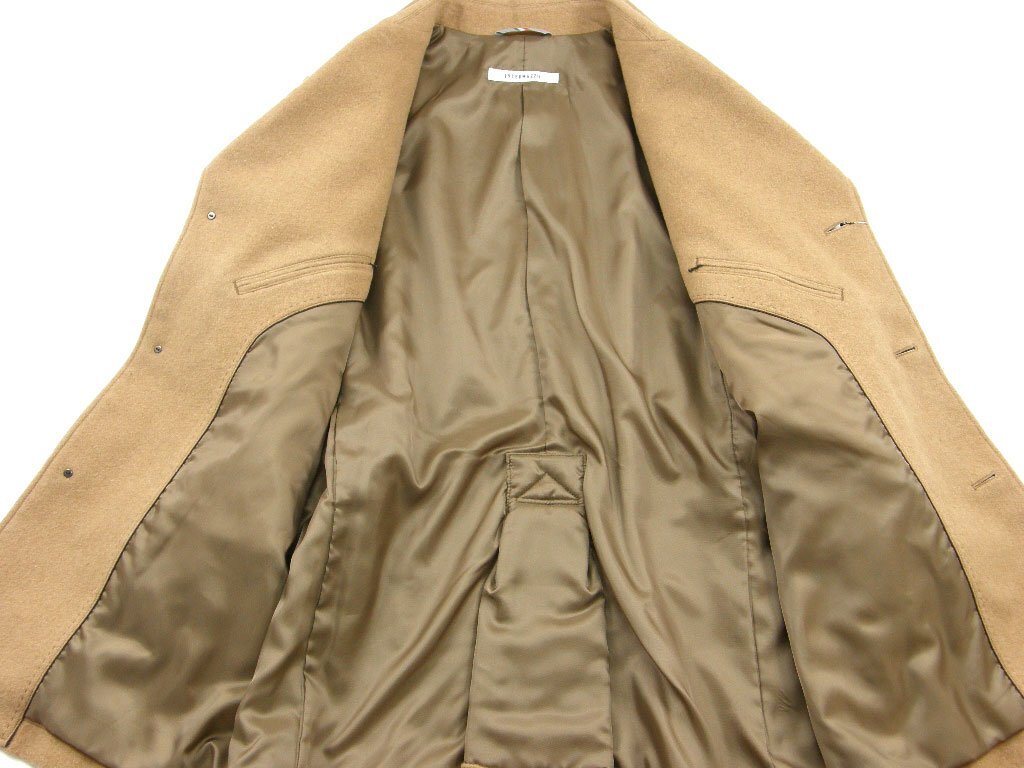 新品 INTERMEZZO 【軽量 ソフト メルトン 秋冬】 キャメル コート 2L 定価6万3800円 ★320086 インターメッツォ_画像4