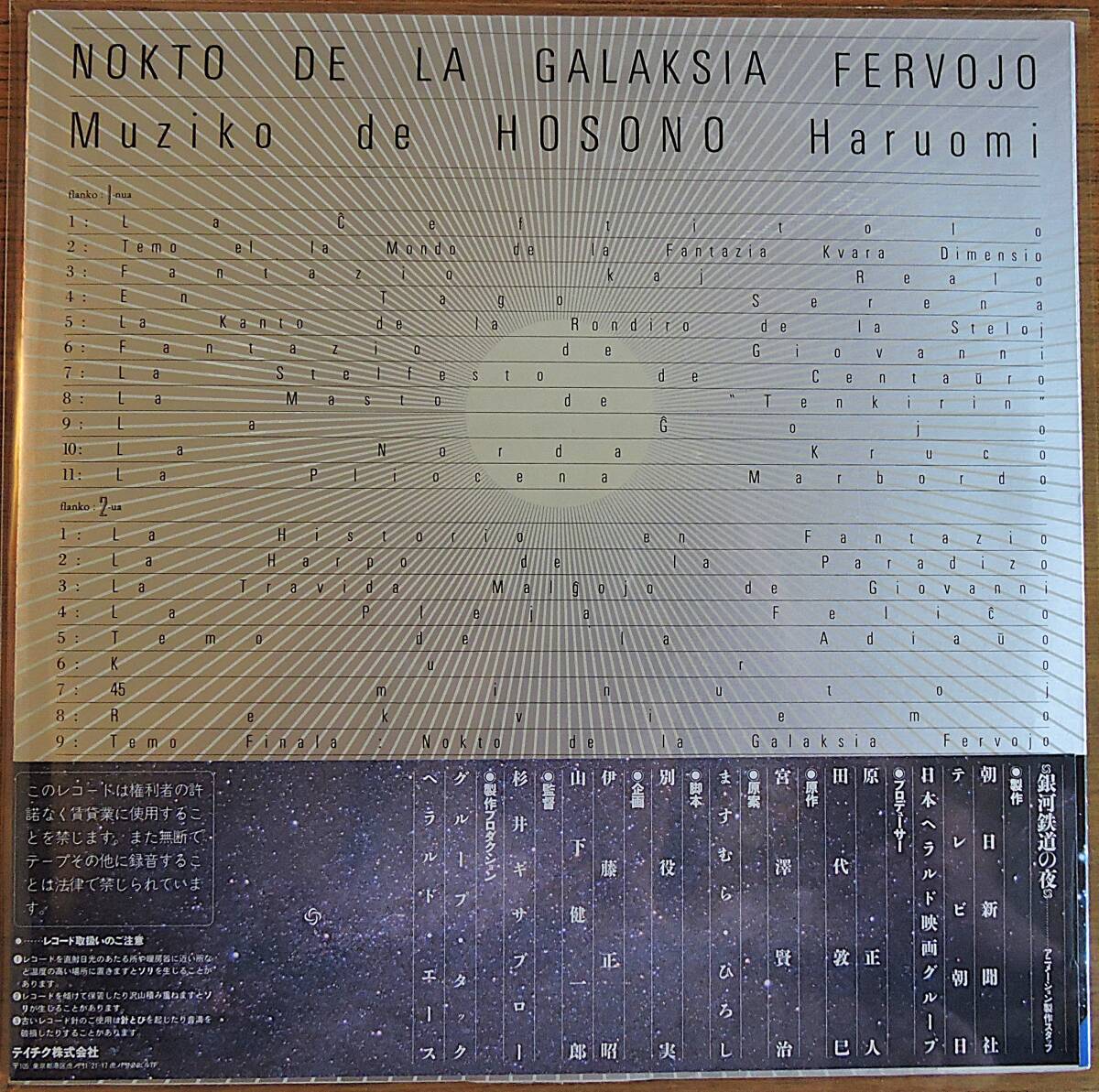 帯付 国内盤 細野晴臣/銀河鉄道の夜/NON-STANDARD 美盤 25NS5 LP 送料無料 （検索）宮沢賢治 アンビエント_画像2