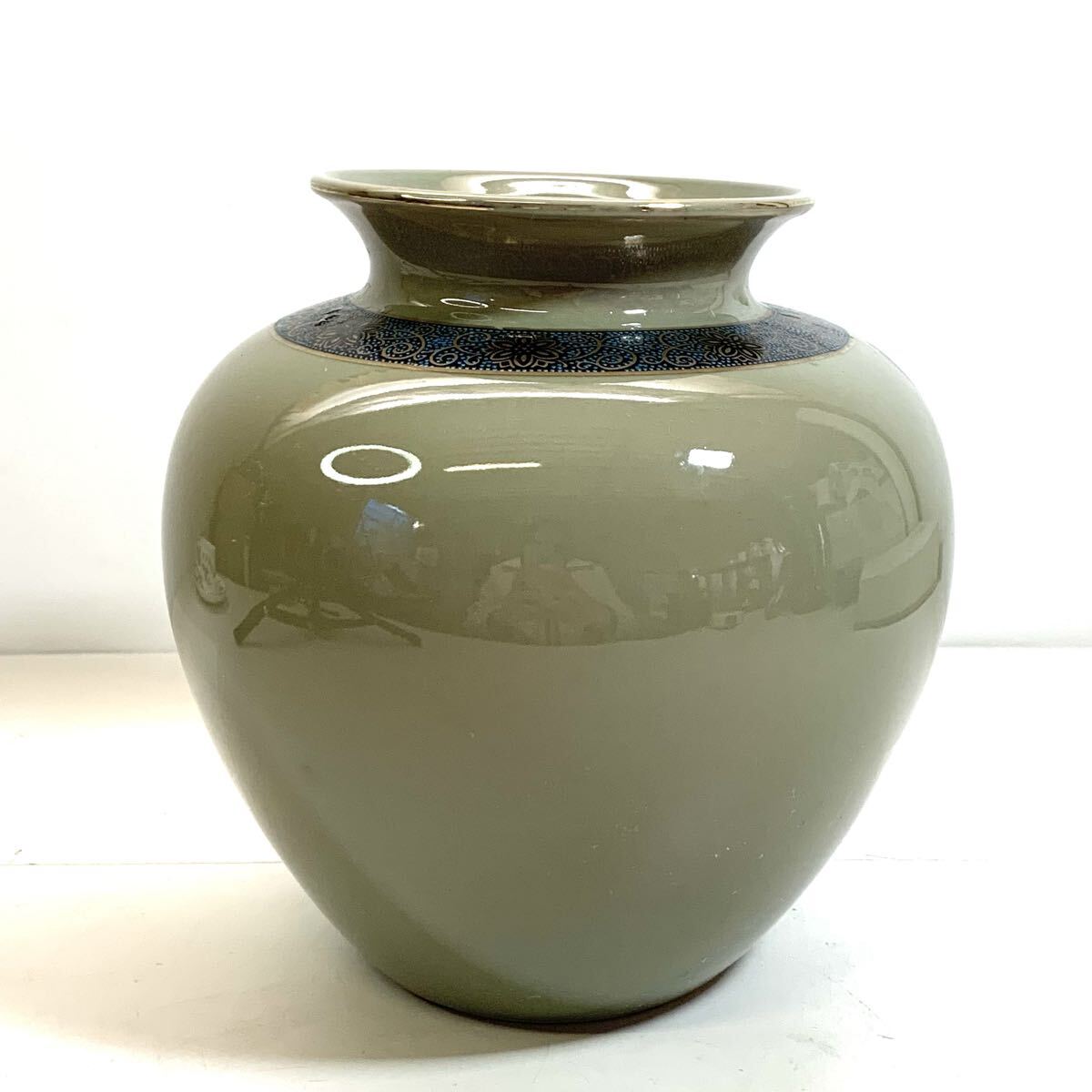  Kutani . гора произведение журавль / сосна ваза ваза для цветов цветок входить . золотая краска Kutani . гора 