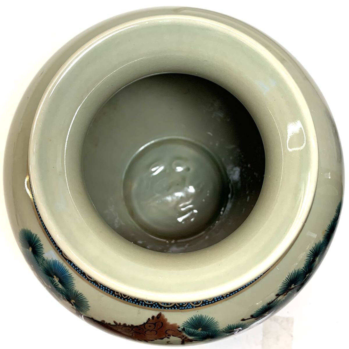  Kutani . гора произведение журавль / сосна ваза ваза для цветов цветок входить . золотая краска Kutani . гора 