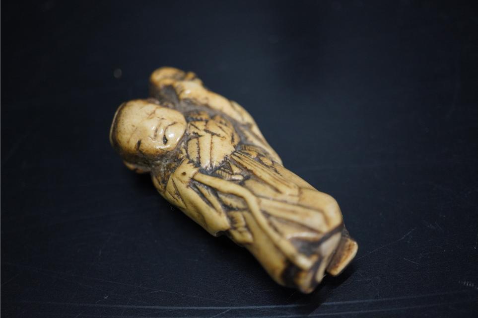 D5848-1 Edo времена netsuke олень угол ... кукла гравюра netsuke . предмет 