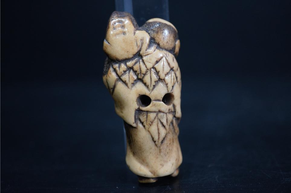 D5848-1 Edo времена netsuke олень угол ... кукла гравюра netsuke . предмет 