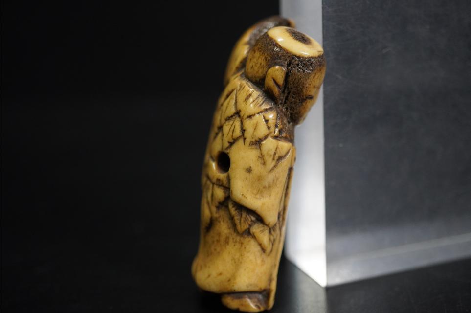 D5848-1 Edo времена netsuke олень угол ... кукла гравюра netsuke . предмет 