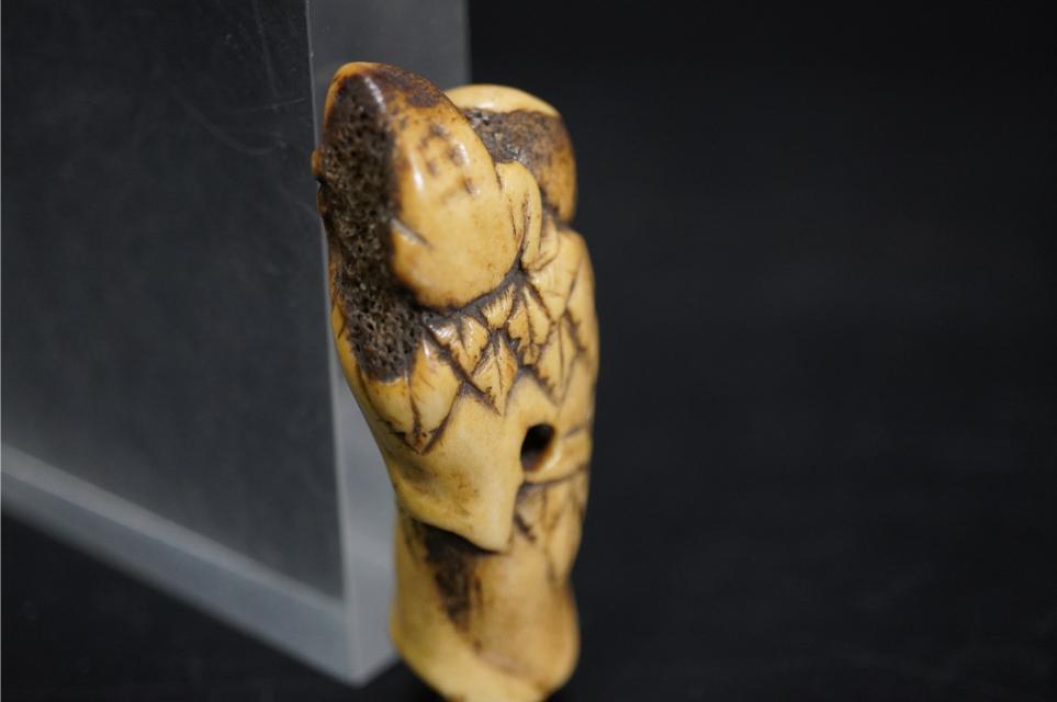 D5848-1 Edo времена netsuke олень угол ... кукла гравюра netsuke . предмет 