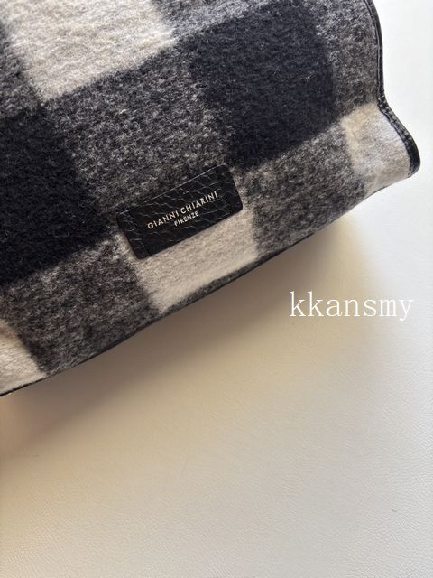 GIANNI CHIARINIジャンニキアリーニ*ELETTRA ワンハンドルチェックフラップバッグ _画像5