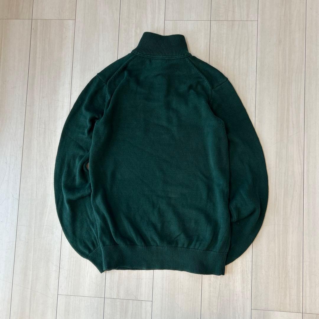 BANANA REPUBLIC ミリタリー ハーフジップ ニット　深緑　M_画像2