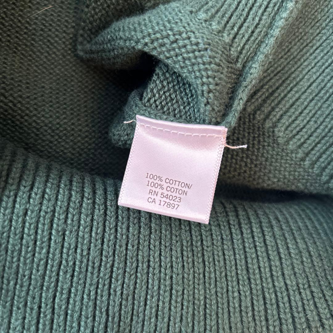 BANANA REPUBLIC ミリタリー ハーフジップ ニット　深緑　M_画像9