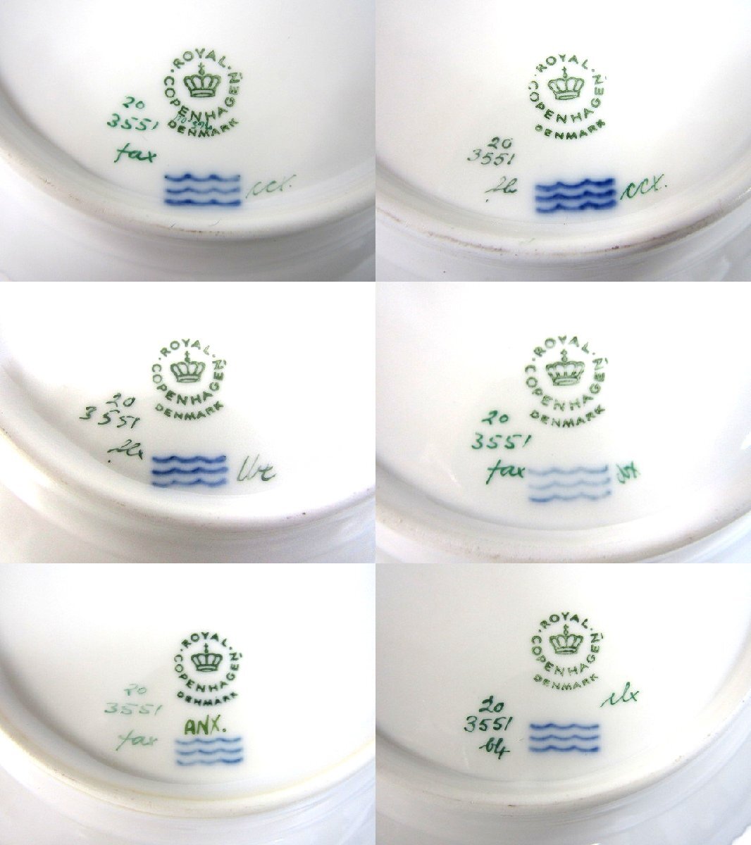 C803　未使用　ロイヤルコペンハーゲン　フローラダニカ　径：約１７ｃｍ　プレート　６枚セット　本物保証【説明欄に詳細写真有り】_画像2
