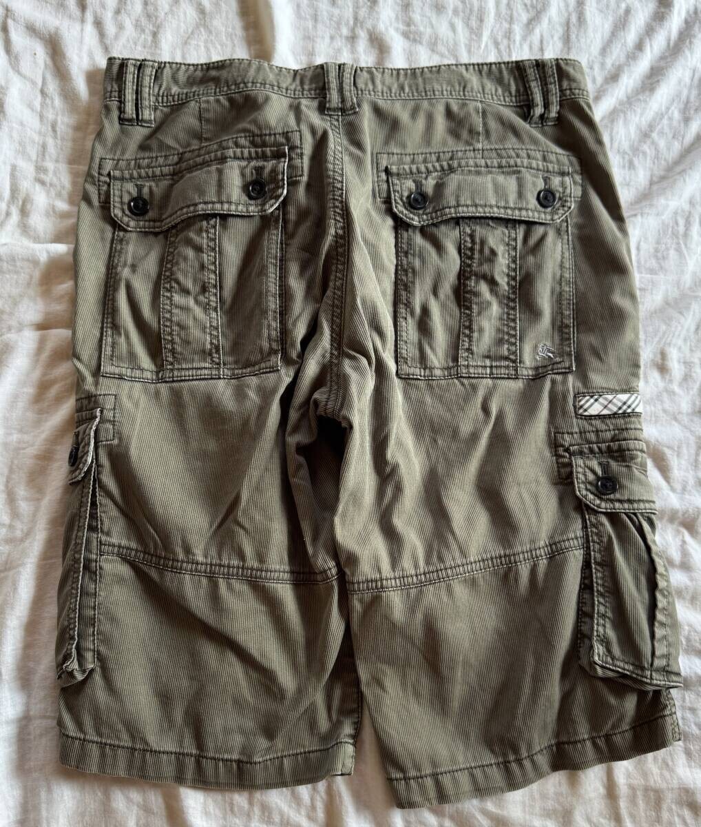 バーバリーブラックレーベル　ショートパンツ　ミリタリー　ノバチェック　保管品　オリーブグリーン 76_画像2