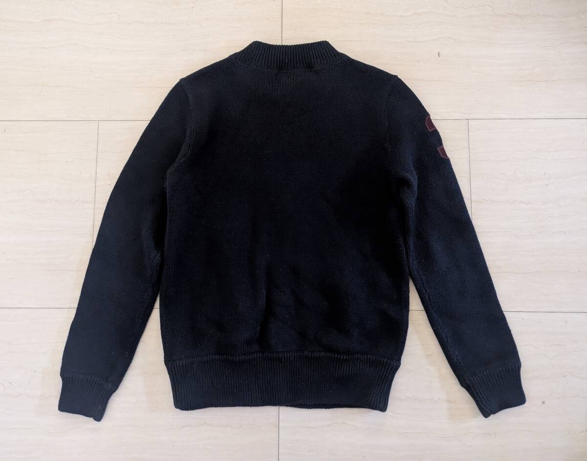 着用少 ラルフローレン ビッグポニー ジップアップ ニットカーディガン ネイビー サイズ150_画像3