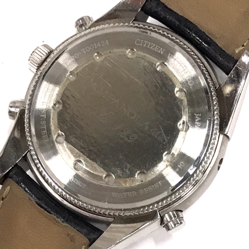 1円 シチズン カンパノラ 6770-T001424 クォーツ 腕時計 メンズ ブラック文字盤 社外ベルト 未稼働 CITIZEN_画像2