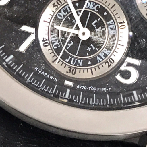 1円 シチズン カンパノラ 6770-T001424 クォーツ 腕時計 メンズ ブラック文字盤 社外ベルト 未稼働 CITIZEN_画像9