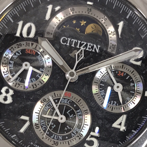 1円 シチズン カンパノラ 6770-T001424 クォーツ 腕時計 メンズ ブラック文字盤 社外ベルト 未稼働 CITIZEN_画像10