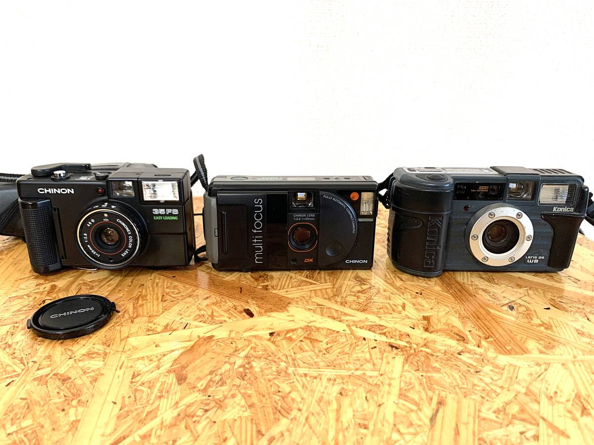 KONICA 現場監督28・CHINON 35FS・CHINON AUTO3001 ミニ三脚2本付 ジャンク扱い_画像1