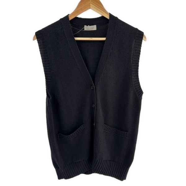 マーガレットハウエル MargaretHowell ベスト サイズ2 M 黒 レディース ニット 美品 トップス_画像1
