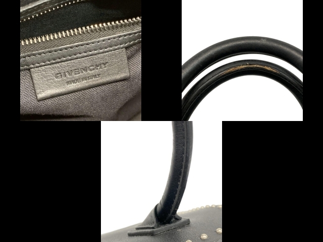 Givenchy GIVENCHY ручная сумочка anti go Nami ni кожа чёрный заклепки сумка 