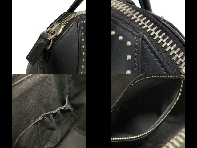  Givenchy GIVENCHY ручная сумочка anti go Nami ni кожа чёрный заклепки сумка 