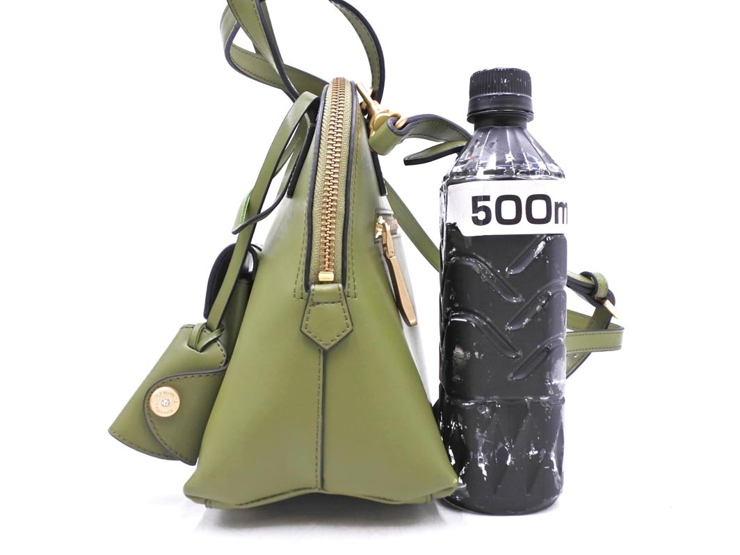 Samantha Thavasa サマンサタバサ レザー ショルダー ハンド バッグ カーキ ■■ ☆ fla1 レディース_画像2