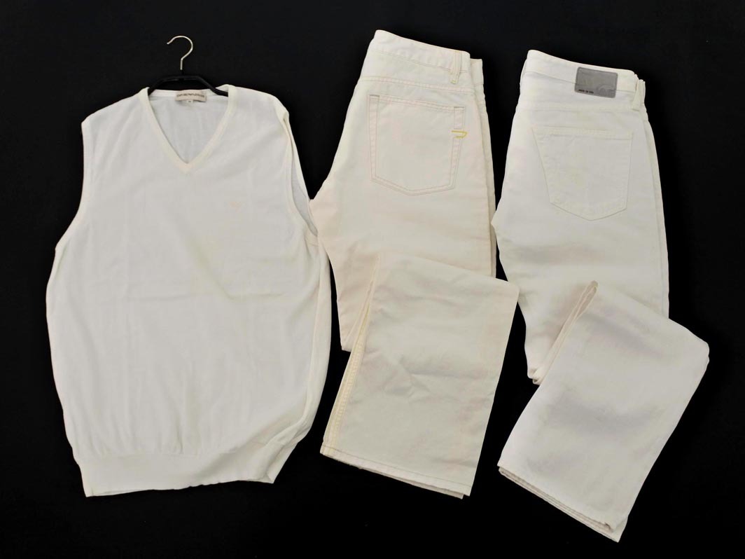 DIESEL ディーゼル アドリアーノゴールドシュミット エンポリオアルマーニ パンツ ニットベスト 3点セット まとめ 白 ■■ ☆ fla1 メンズ_画像1