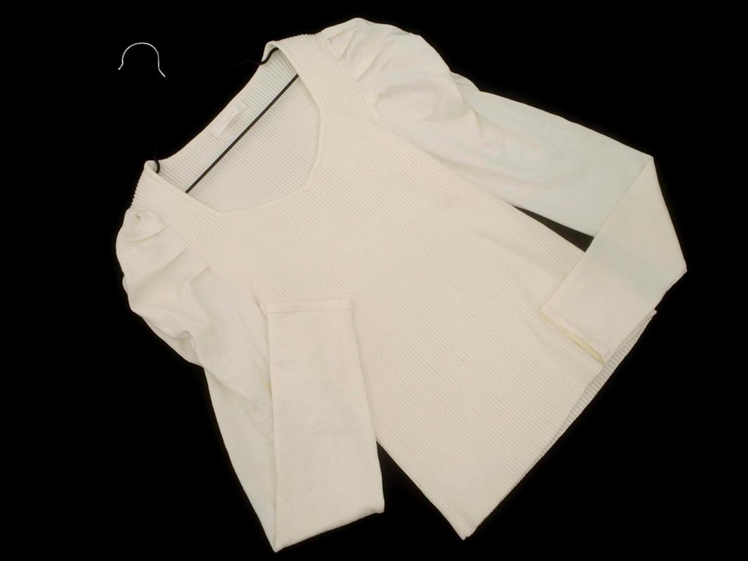 rienda リエンダ パワーショルダー ニット セーター sizeF/オフホワイト ◇■ ☆ fla3 レディース_画像1