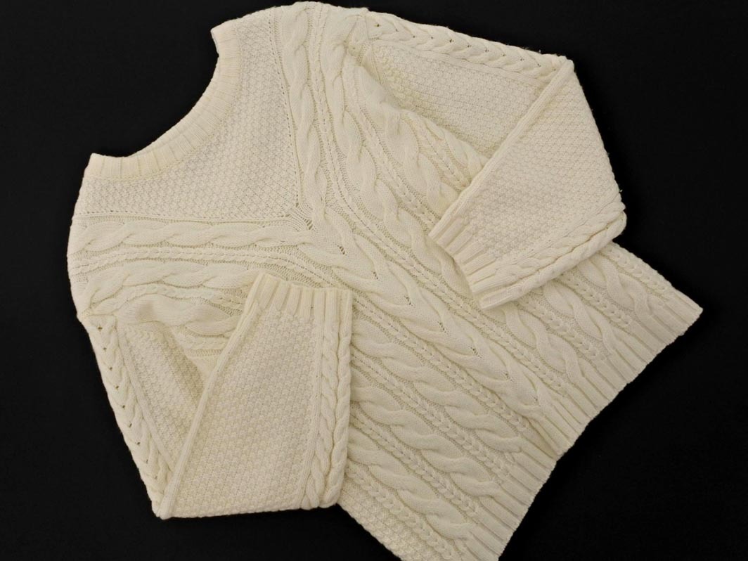 SHIPS シップス ウール混 ケーブル編み ニット セーター アイボリー ◇■ ☆ fla3 レディース_画像1