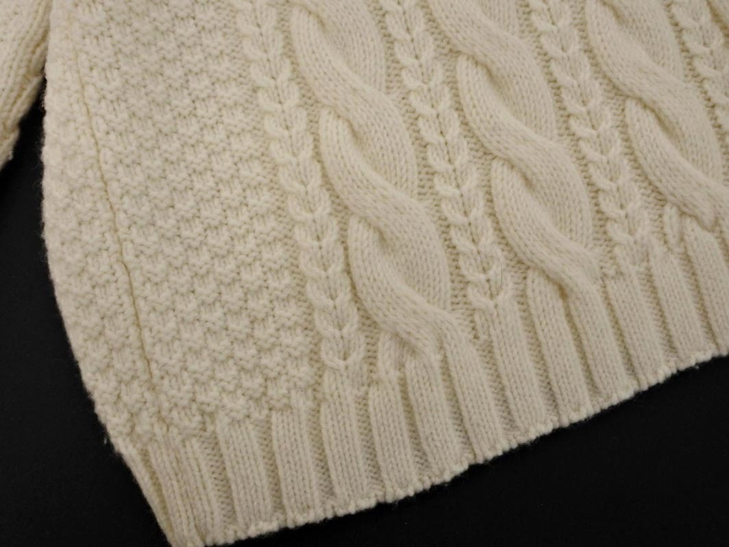 SHIPS シップス ウール混 ケーブル編み ニット セーター アイボリー ◇■ ☆ fla3 レディース_画像4