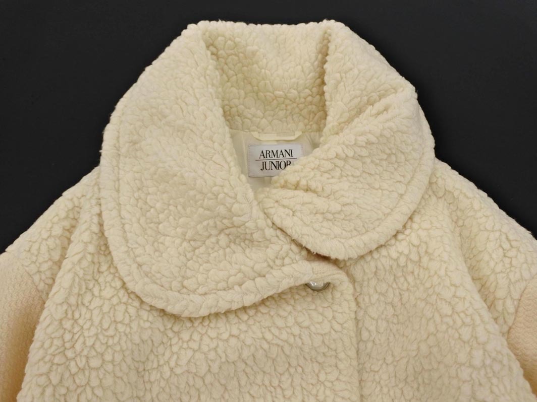 ARMANI JUNIOR アルマーニジュニア ウール混 ボア 切替 コート size166cm/アイボリー ◇■ ☆ fla5 女の子_画像2