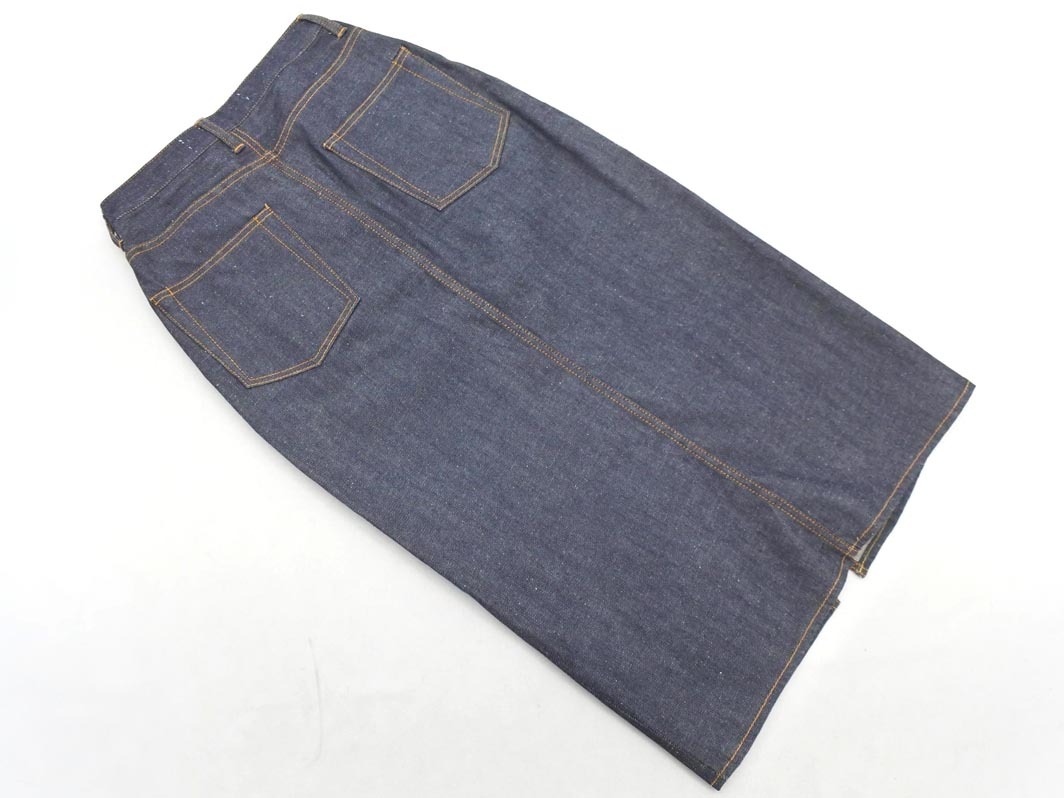 Shinzone シンゾーン フロントスリット ロング デニムスカート size32/ダークインディゴ ■■ ☆ fla8 レディース_画像4