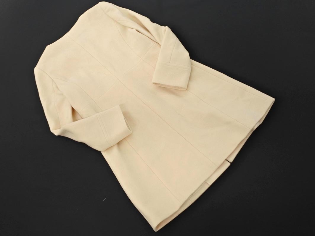 UNTITLED アンタイトル ウール100% ノーカラー コート size2/オフホワイト ◇■ ☆ fla8 レディース_画像6