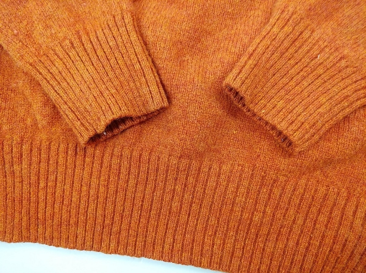  "надеты" частота . маленький обычный б/у одежда степень хранение товар *UNIQLO* Uniqlo *V шея свитер * orange L размер 