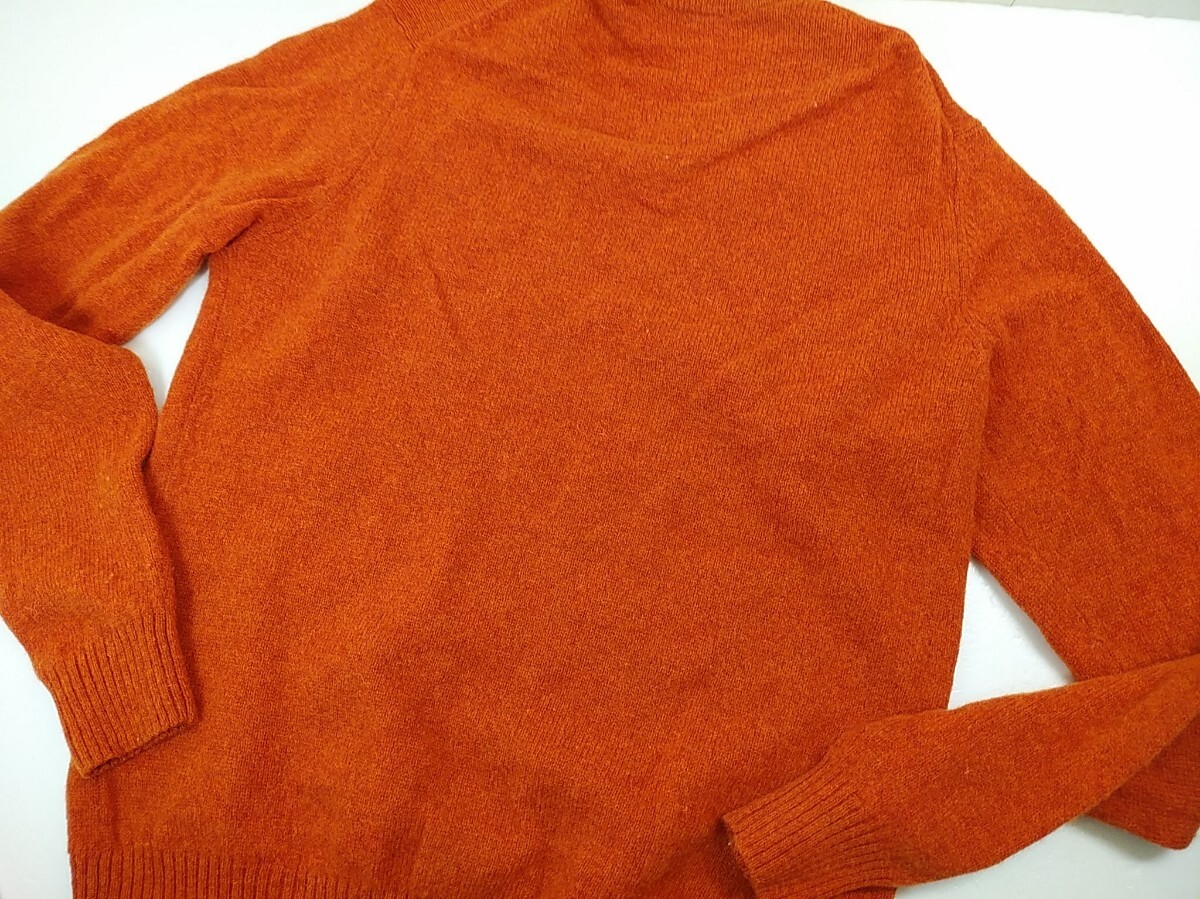  "надеты" частота . маленький обычный б/у одежда степень хранение товар *UNIQLO* Uniqlo *V шея свитер * orange L размер 