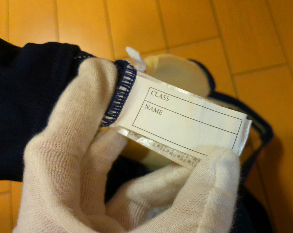 44■ニッキー■スカート付きトレーニング水着１５０サイズ紺色　ゼッケンがしあと_画像7