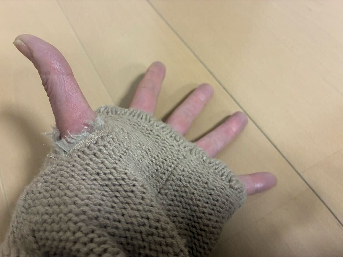 アクシーズファム☆お袖口指通しファー使いオフタートルニットプルオーバートップス、セーター☆used _画像6