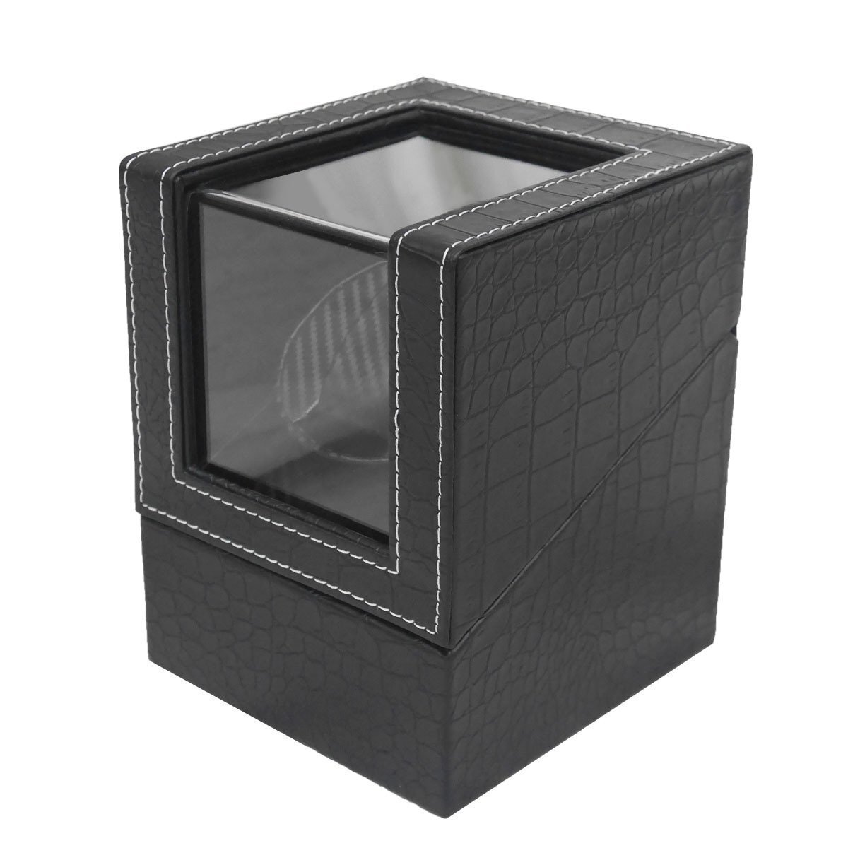 ワインディングマシーン ウォッチワインダー 1本巻き 自動巻き時計 静音 腕時計 ワインディング インテリア クロコ型押し PUレザー WM-01KU_画像2