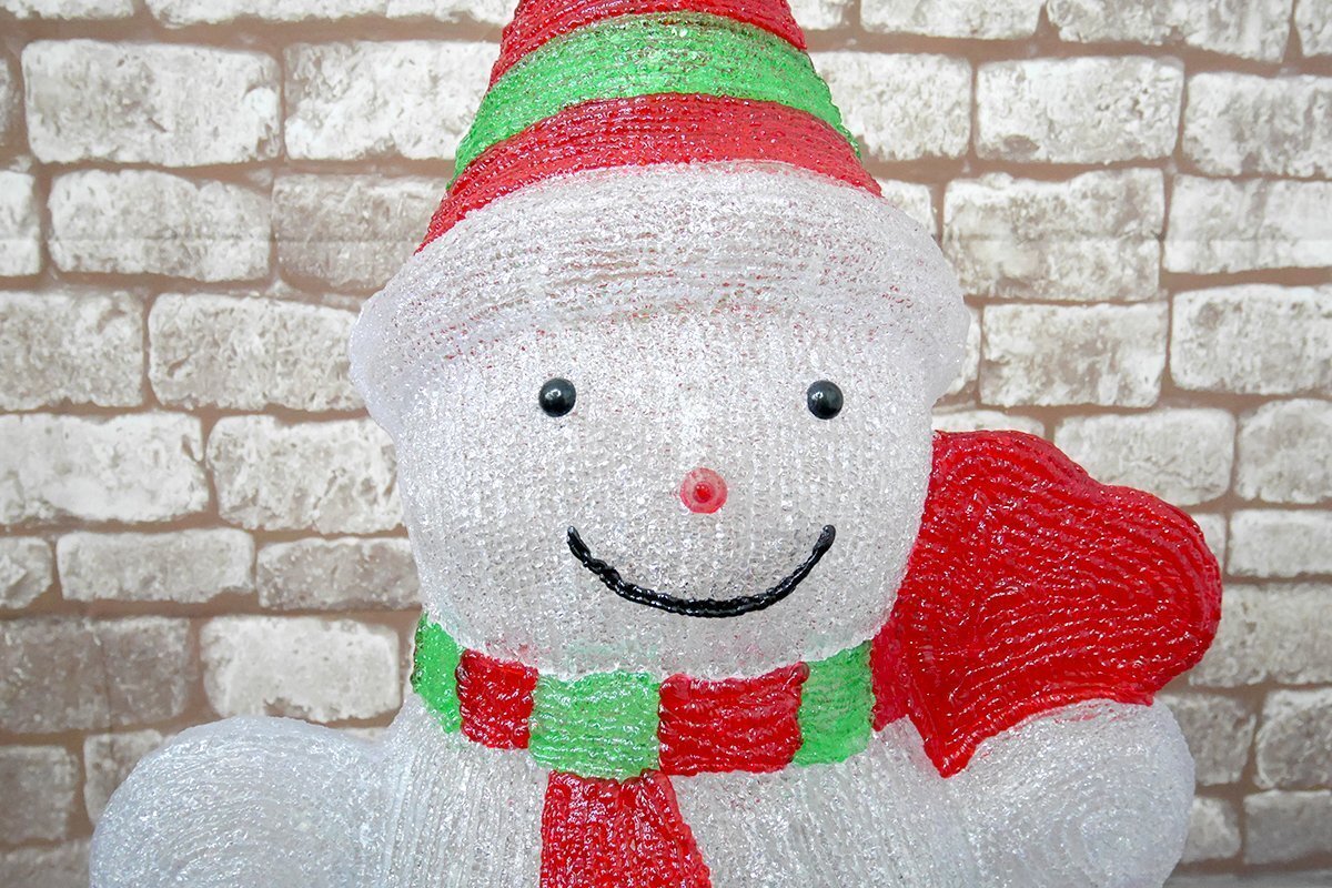 可愛い雪だるま スノーマン モチーフライト80cm クリスマス LEDイルミネーション クリスタル ガーデニング 屋外屋内 防水 電飾 電装 TAC-36_画像6