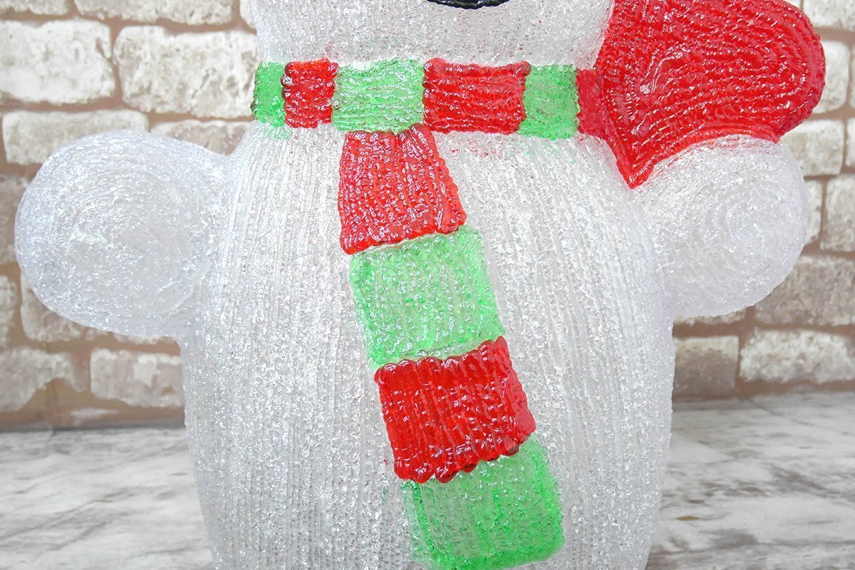 可愛い雪だるま スノーマン モチーフライト80cm クリスマス LEDイルミネーション クリスタル ガーデニング 屋外屋内 防水 電飾 電装 TAC-36_画像9