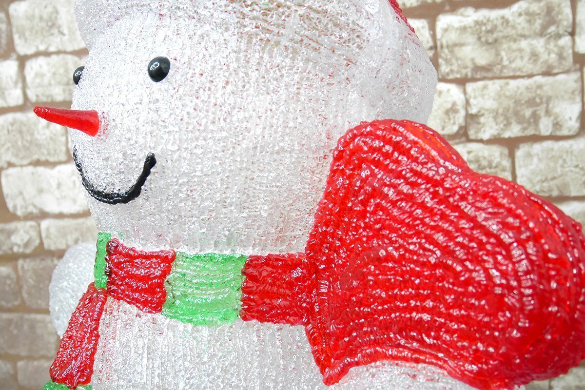 可愛い雪だるま スノーマン モチーフライト80cm クリスマス LEDイルミネーション クリスタル ガーデニング 屋外屋内 防水 電飾 電装 TAC-36_画像8