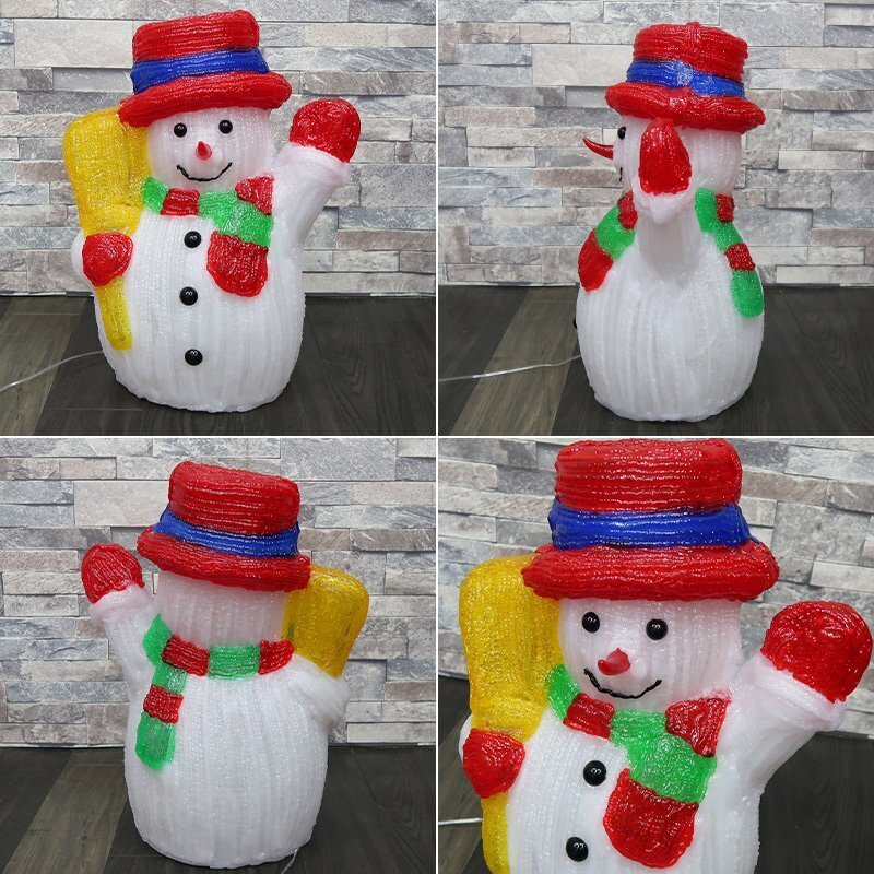 クリスマス LED オブジェ クリスマスライト 光る 雪だるま スノーマン モチーフライト 立体 3D ガーデニング 屋内屋外 電飾 店舗 TAC-71_画像6