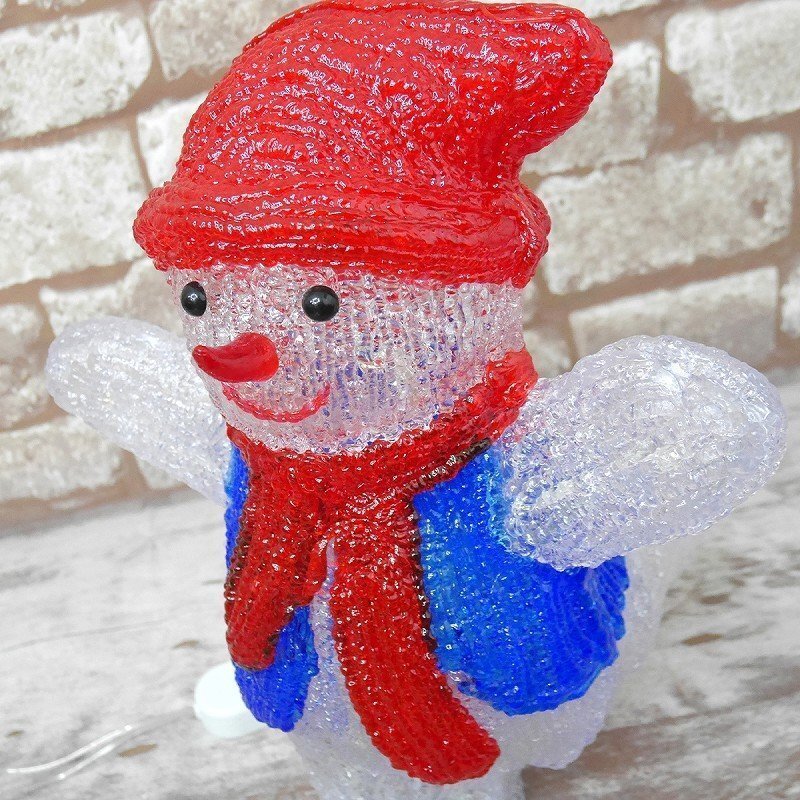 可愛い雪だるま40cm クリスマス LEDイルミネーション モチーフライト LEDライト オブジェ 立体 3D ガーデニング 屋内屋外 電飾 TAC-27_画像8