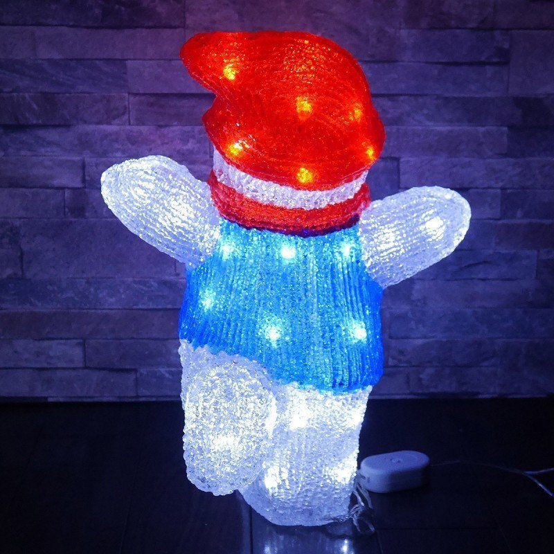 1円 雪だるま40cm クリスマス LEDイルミネーション モチーフライト LEDライト オブジェ 立体 3D ガーデニング TAC-27_画像4