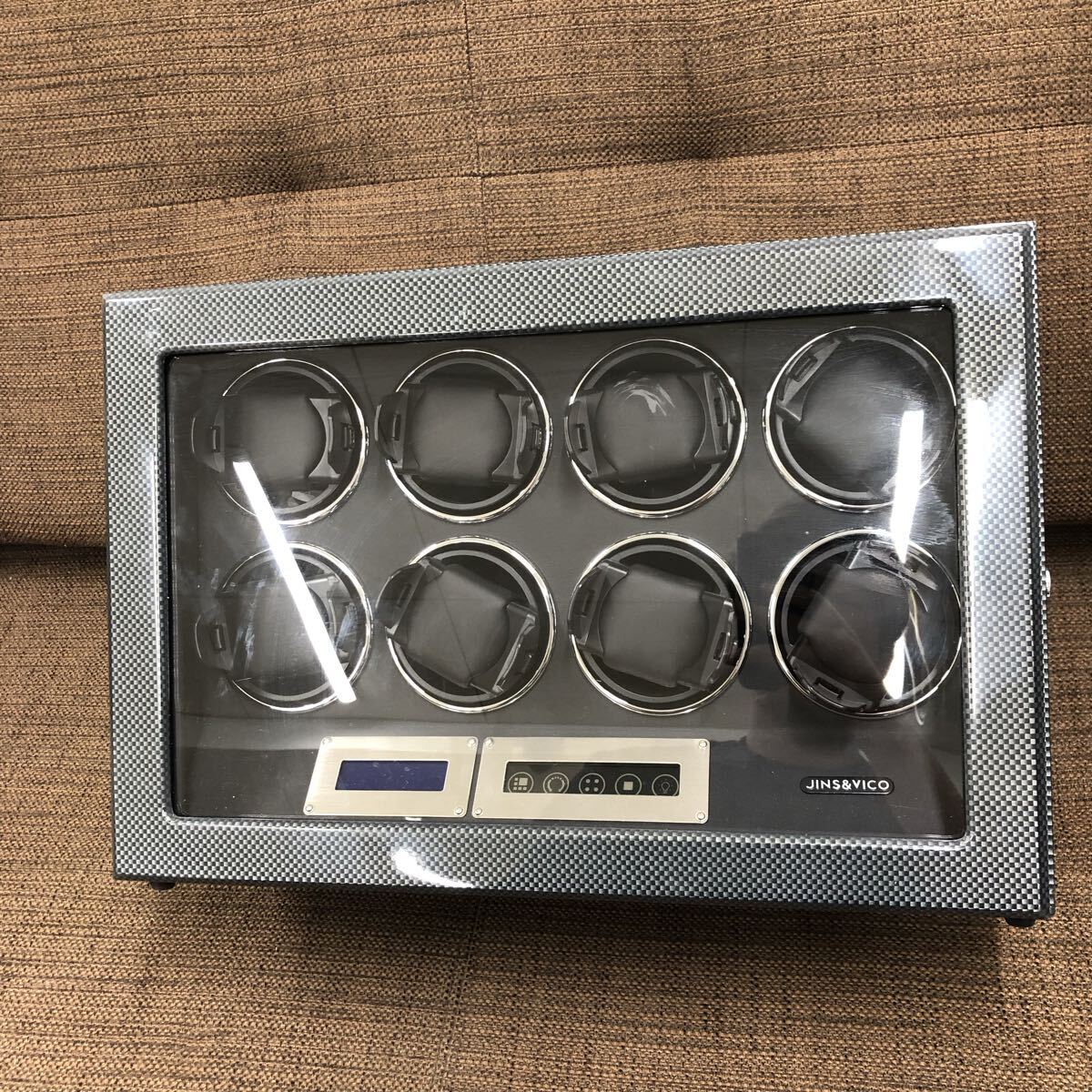 ② JINS&VICO 8本巻き上げ ウォッチワインダー ワインディングマシーン　通電確認済み_画像1