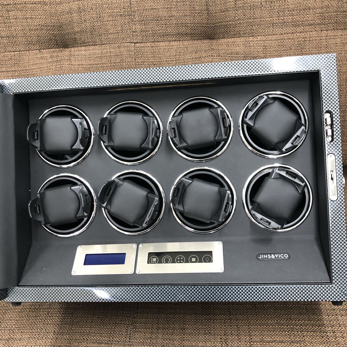 ② JINS&VICO 8本巻き上げ ウォッチワインダー ワインディングマシーン　通電確認済み_画像2