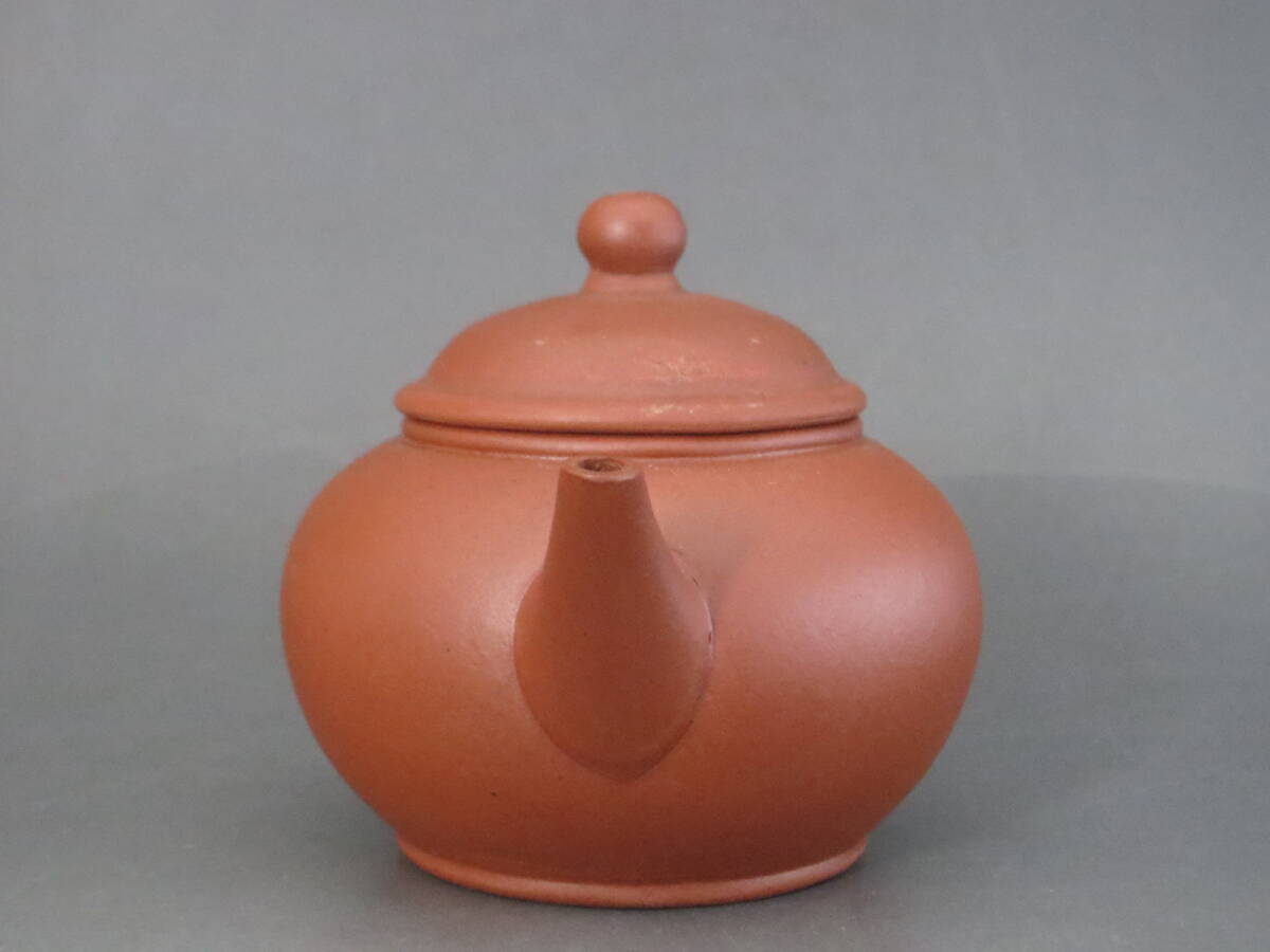 初だし★中国宣興　急須　朱泥　蓋裏・底款　紫砂壺　煎茶道具★検)唐物・茶道具・煎茶_画像4