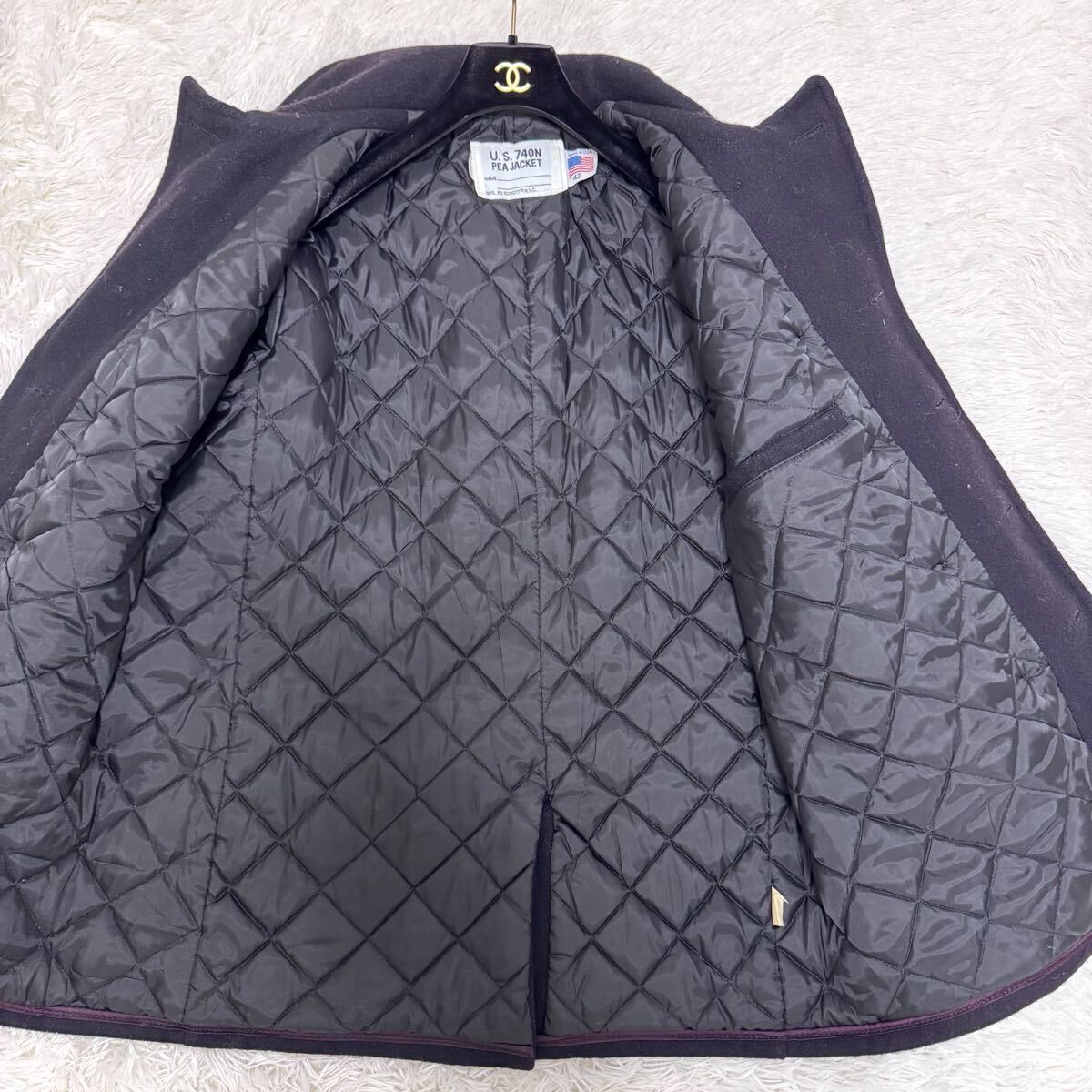 【超希少】XXLサイズ ショット Schott ピーコート Pコート USA製 米国製 740N ブラック 黒 メンズ コート アウター キルティング 42サイズ_画像3