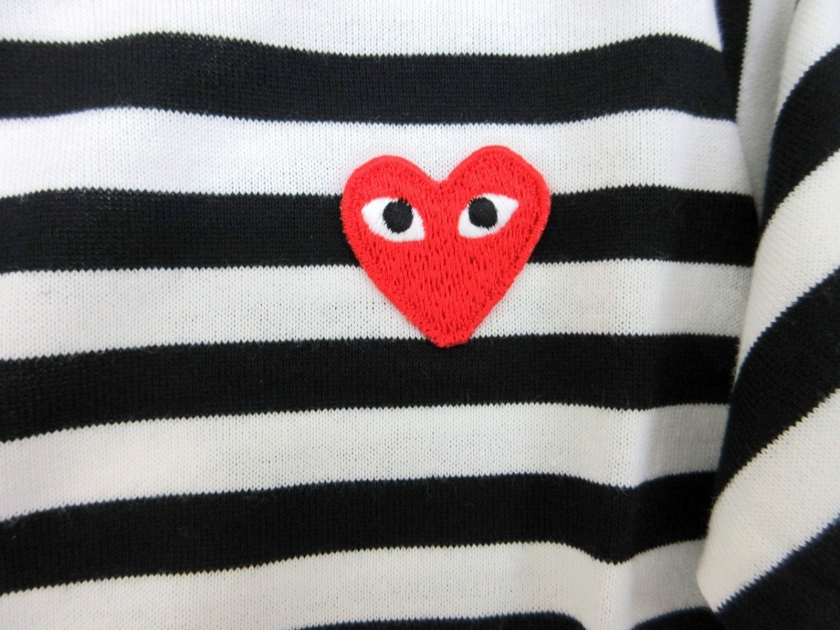 PLAY COMME des GARCONS プレイコムデギャルソン 長袖ボーダーカットソー タグ付き 2 AZ-T663 綿100%_画像4