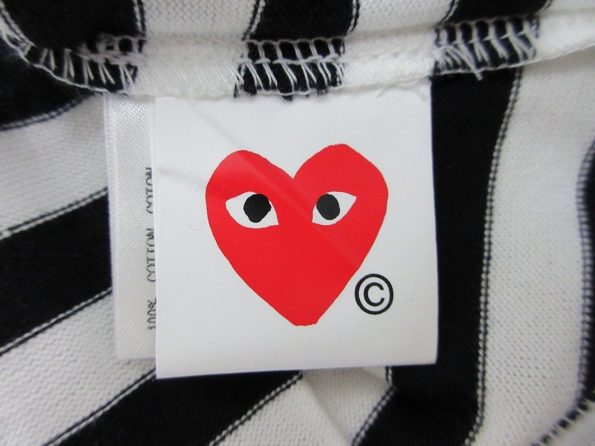 PLAY COMME des GARCONS プレイコムデギャルソン 長袖ボーダーカットソー タグ付き 2 AZ-T663 綿100%_画像7