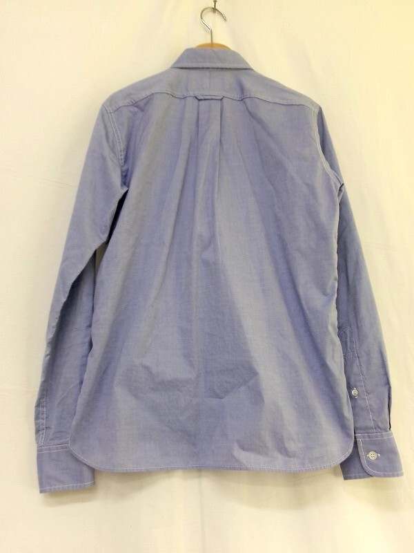 COMME des GARCONS HOMME コムデギャルソン オム 長パッチワークシャツ XS HN-B004 AD2014 サックス 綿100%_画像2